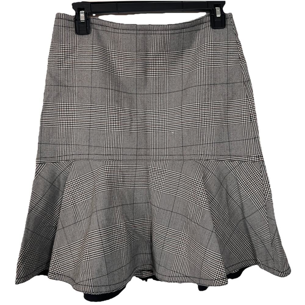 Ann Taylor Size 4 Checked Pencil Skirt Peplum